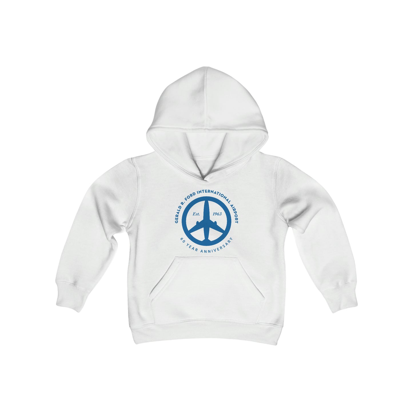 YOUTH Peace of Mind Logo on Heavy Blend Hooded Sweatshirt