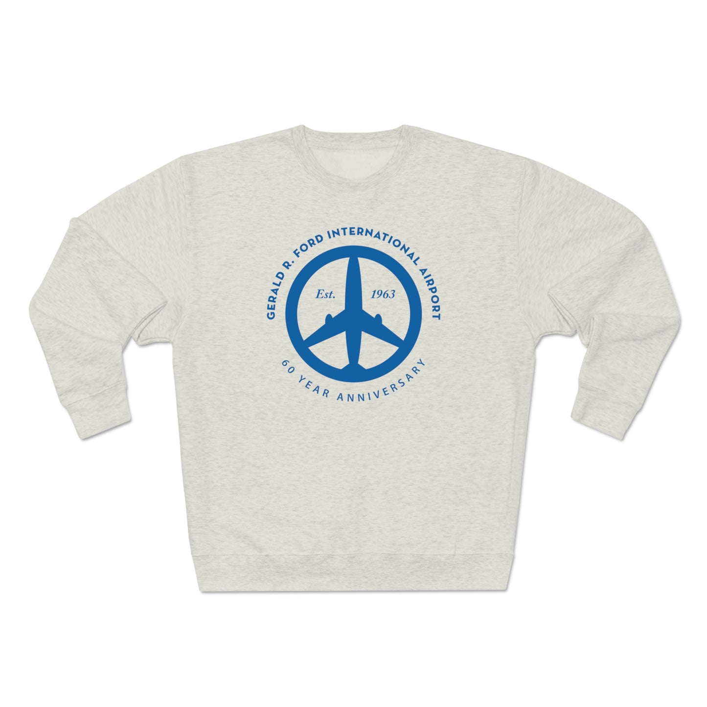Peace of Mind Logo CENTER on Unisex Premium Crewneck Sweatshirt