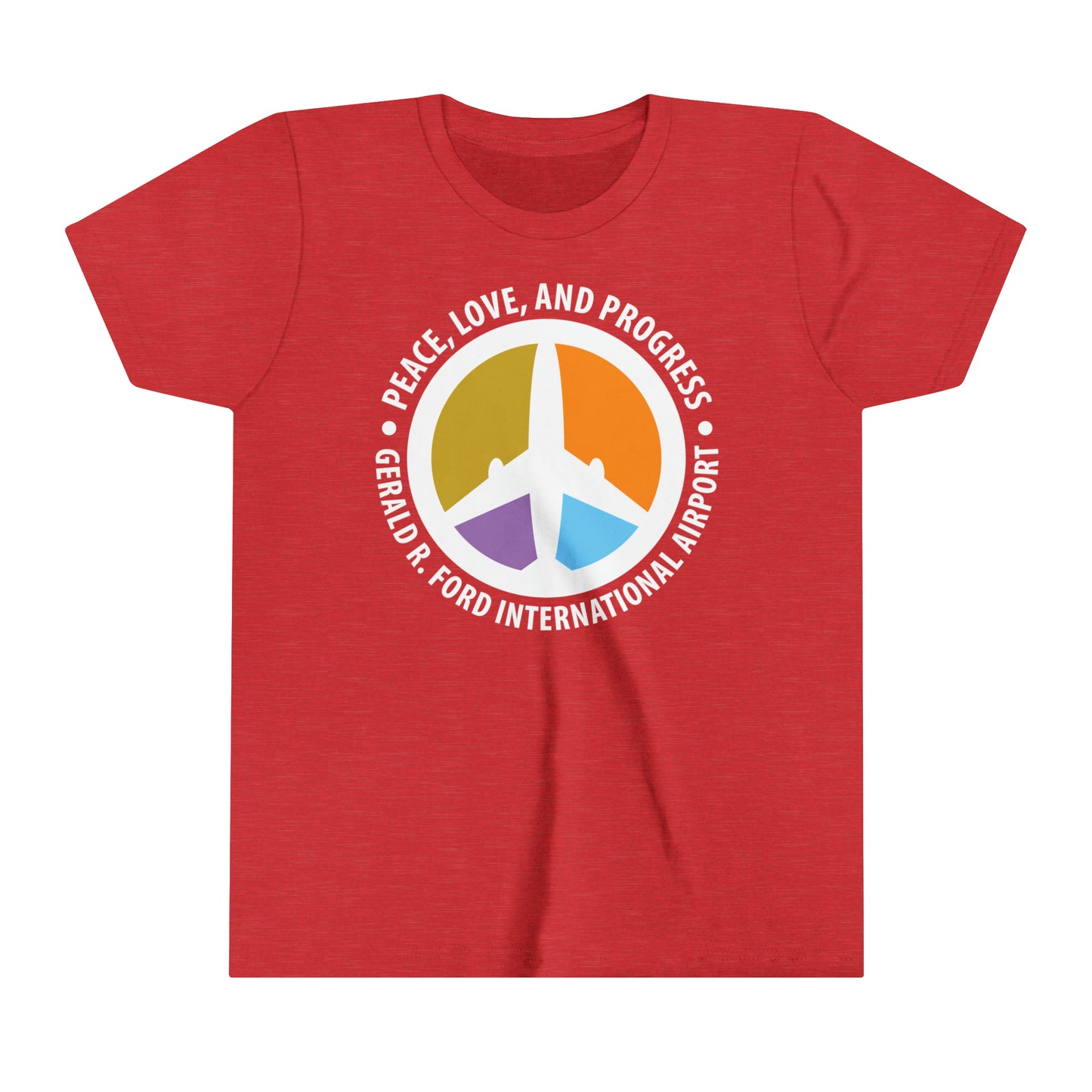 YOUTH Peace, Love, and Progress on Short Sleeve Tee