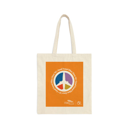 Good Travel Vibes Since '63 with Airplane Logo Cotton Canvas Tote Bag