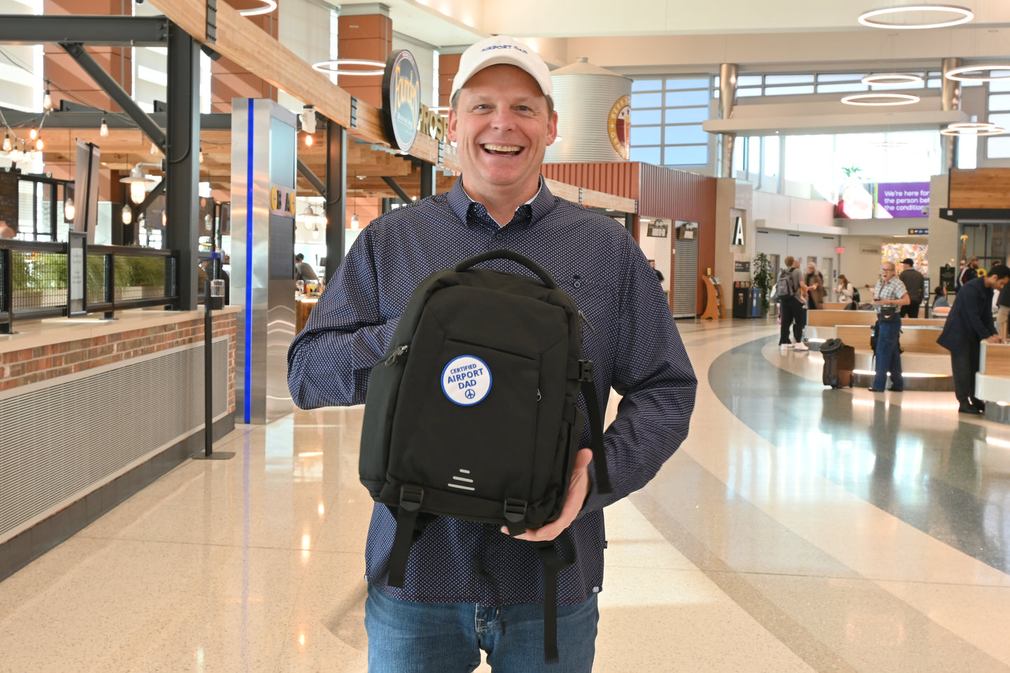 Airport Dad Embroidered Hat (Black/Navy)