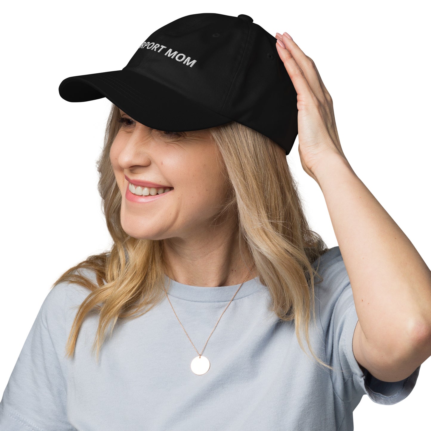 Airport Mom Embroidered Hat (Black/Navy)