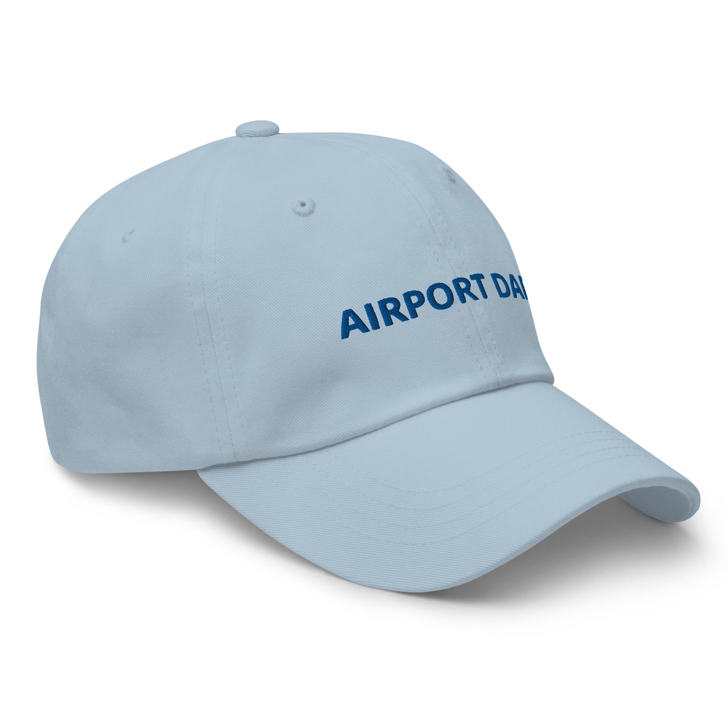 Airport Dad Embroidered Hat (White/Light Blue)