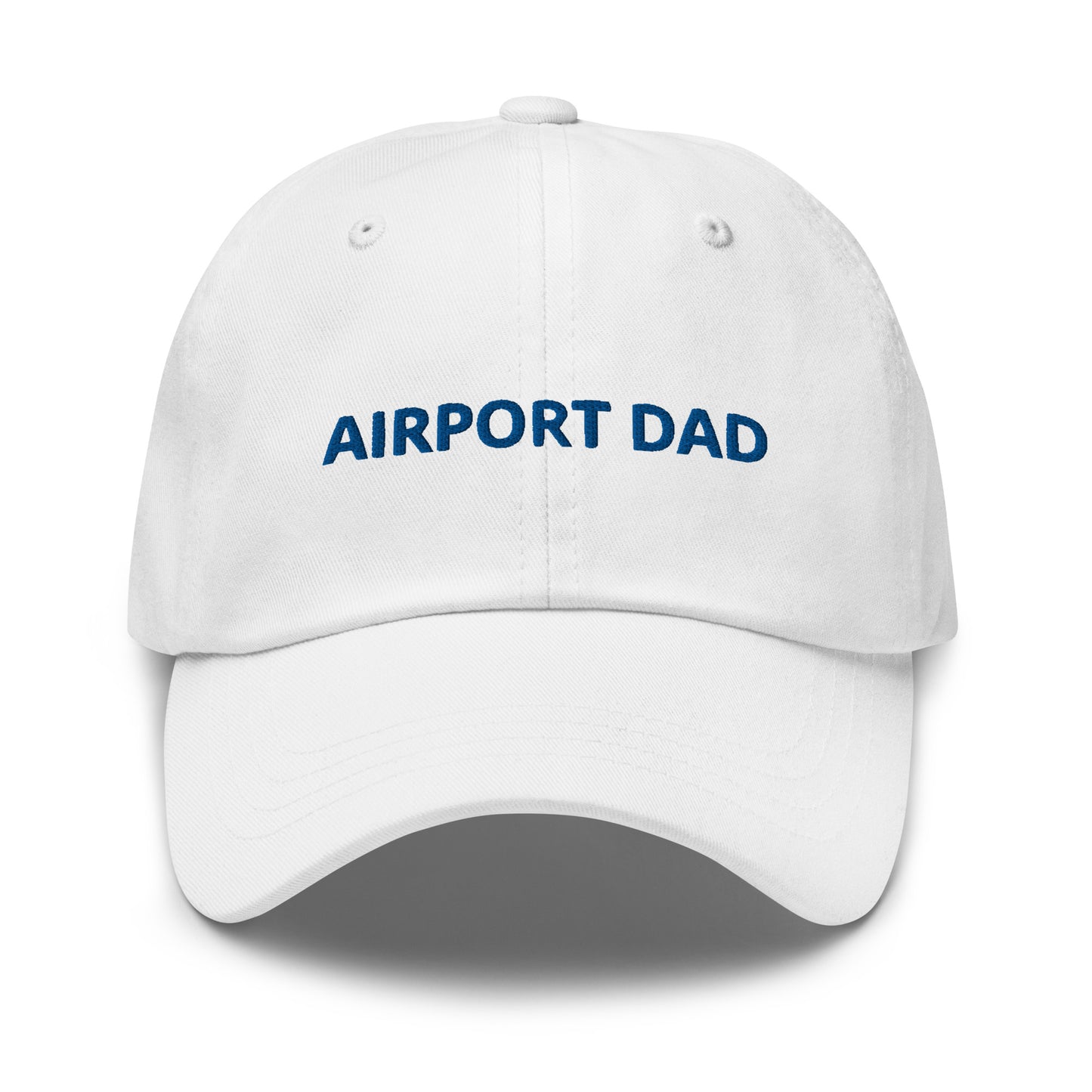 Airport Dad Embroidered Hat (White/Light Blue)