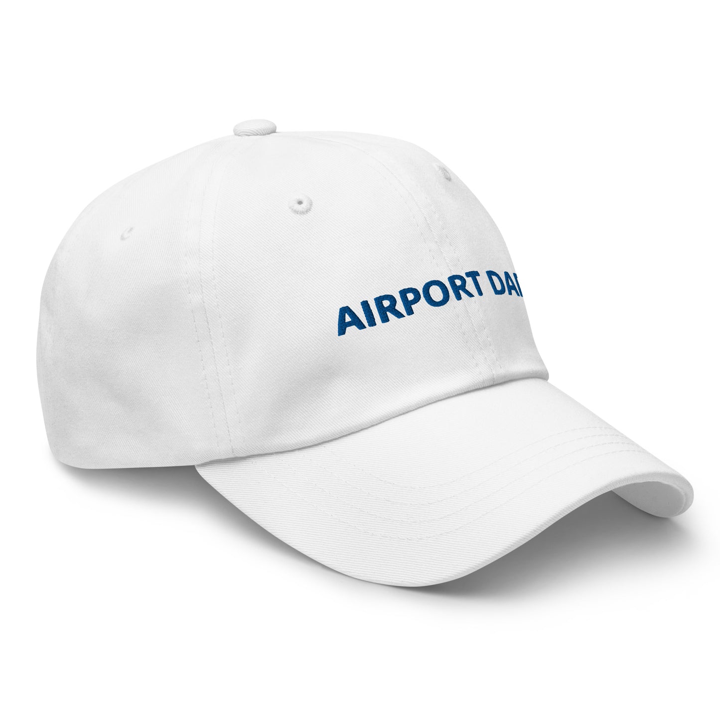 Airport Dad Embroidered Hat (White/Light Blue)