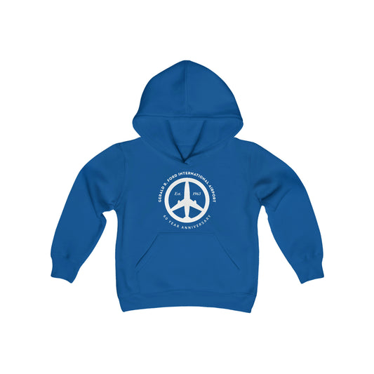 YOUTH Peace of Mind Logo on Heavy Blend Hooded Sweatshirt