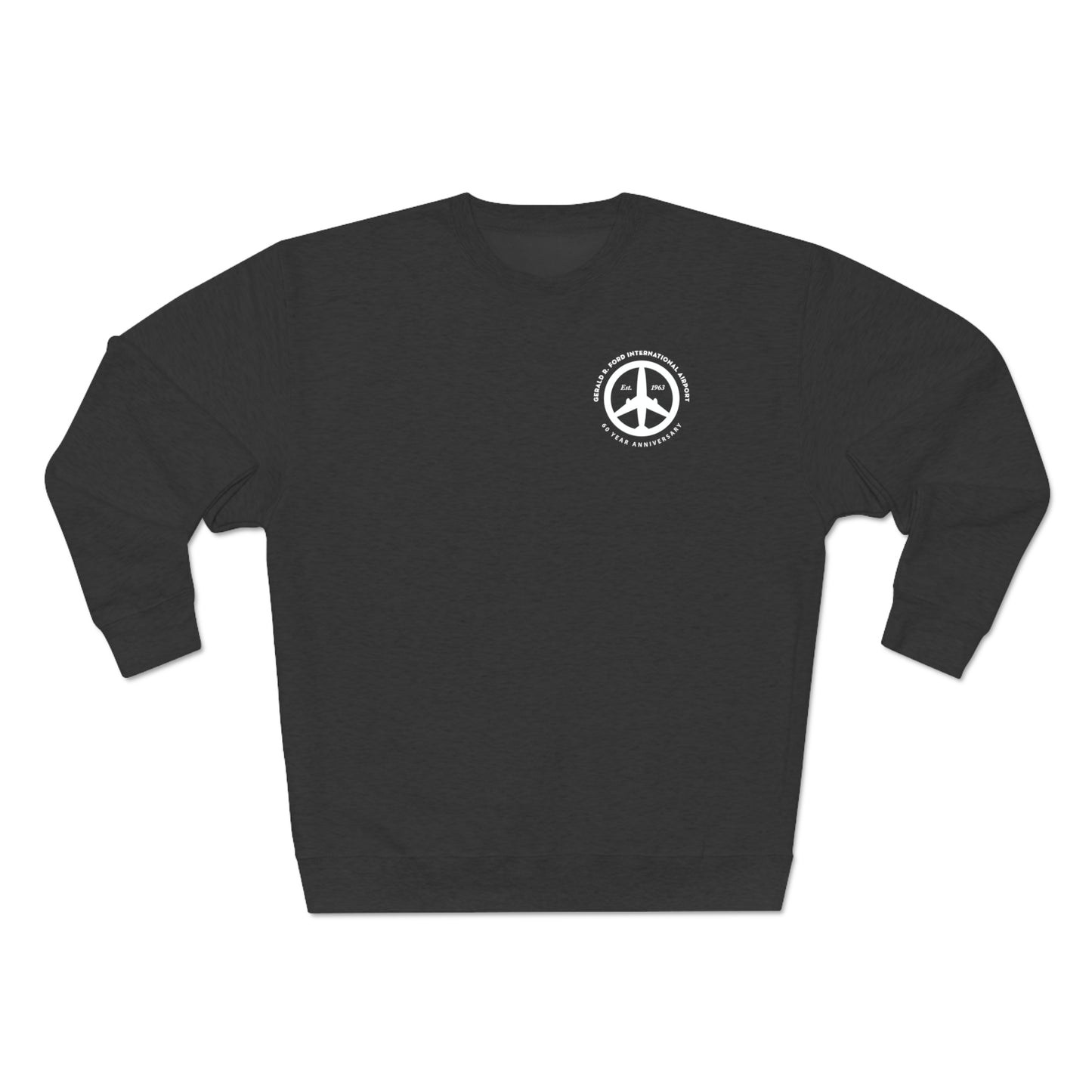 Peace of Mind Logo CORNER on Unisex Premium Crewneck Sweatshirt