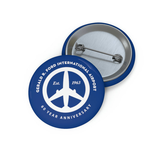 Peace of Mind Logo Blue Pin Button