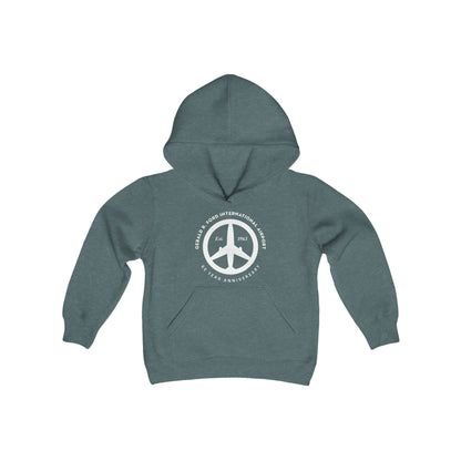 YOUTH Peace of Mind Logo on Heavy Blend Hooded Sweatshirt