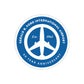 Peace of Mind Logo on Blue Background 3-inch Die-Cut Sticker