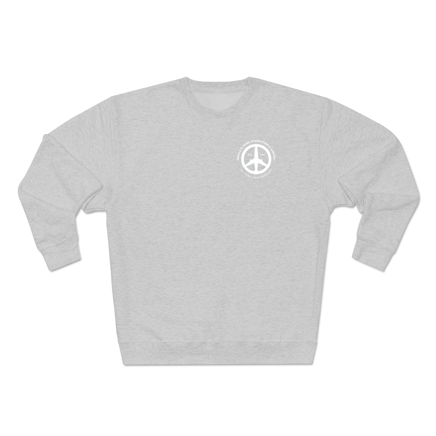 Peace of Mind Logo CORNER on Unisex Premium Crewneck Sweatshirt