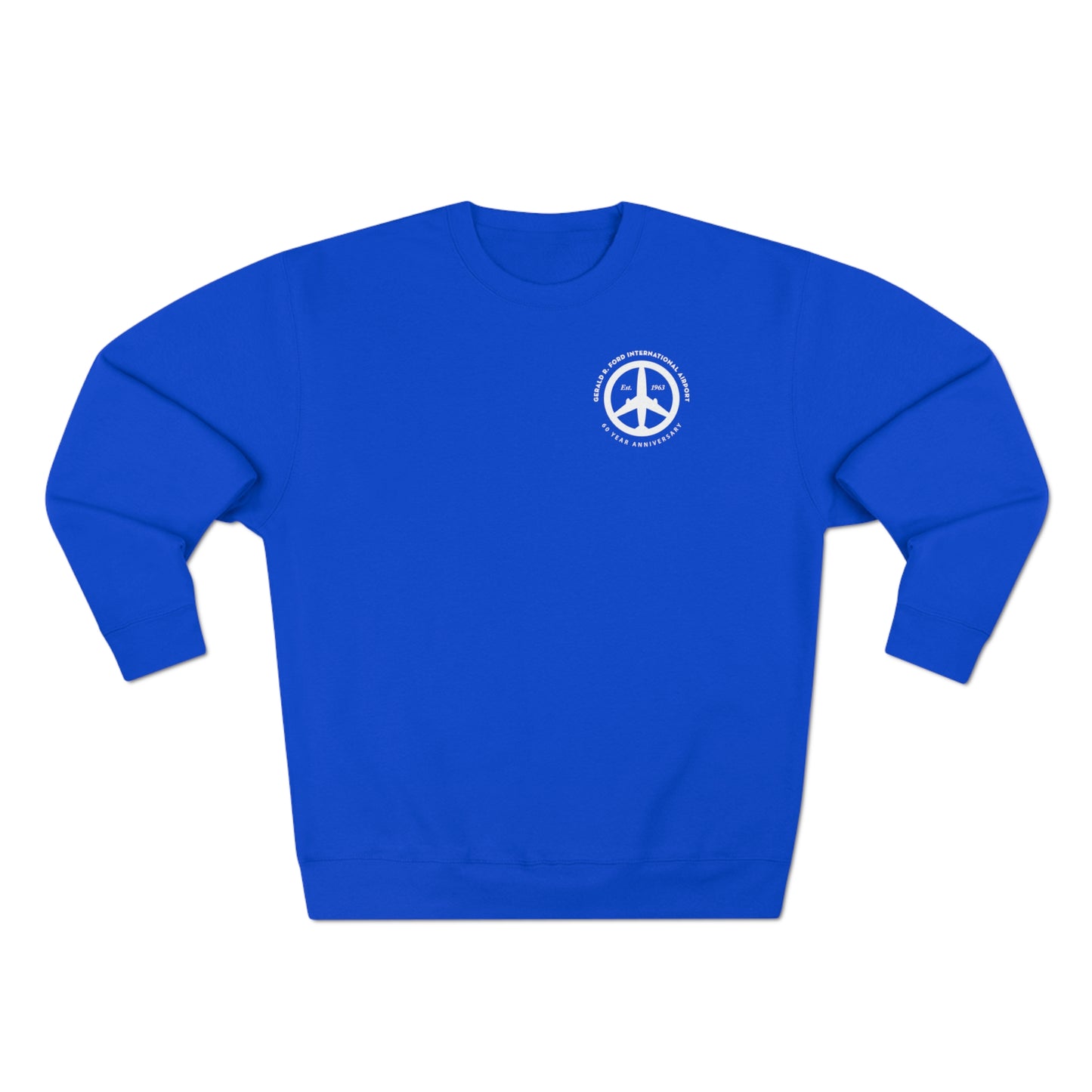 Peace of Mind Logo CORNER on Unisex Premium Crewneck Sweatshirt