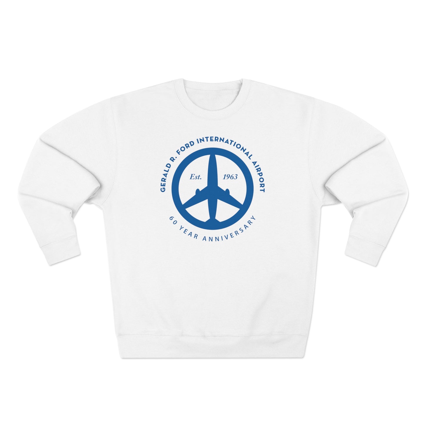 Peace of Mind Logo CENTER on Unisex Premium Crewneck Sweatshirt